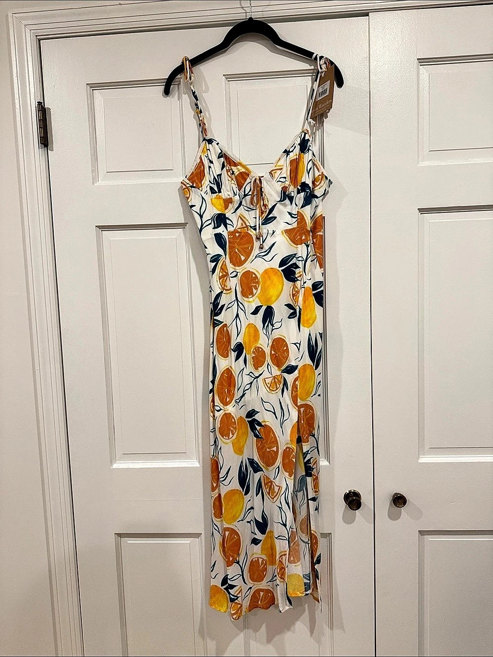 Seven Wonders Maxi Floral Dress in White & Orange Size 6 NWT